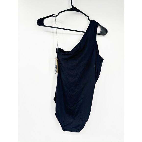 MICHAEL Michael Kors Black Ring One-Shoulder Underwire One-Piece Swimsuit Size 8 - Picture 5 of 8